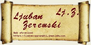Ljuban Zeremski vizit kartica